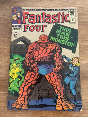 Fantastic Four # 51 VG-FN Marvel Comic Book Dr. Doom Thing Human Torch 11 J477