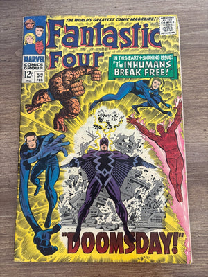 Fantastic Four # 59 VG Marvel Comic Book Dr. Doom Thing Human Torch 11 J477