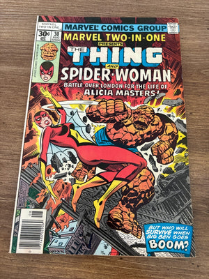 Marvel Two-In-One # 30 VF-NM Comic Book Thing Spider-Woman 7 J479