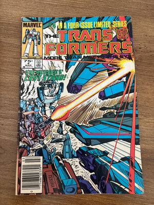 Transformers # 4 VG Marvel Comic Book Mini Series 1st Issue Optimus 20 J481