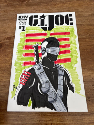 G.I. Joe #1 NM IDW Comic Book Original Art Sketch Snake Eyes 2014 Unknown 2 J481