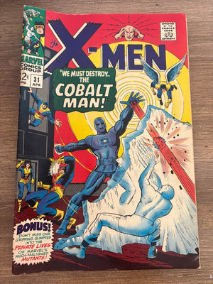 (Uncanny) X-Men # 31 VG Marvel Comic Book Iceman Angel Beast Jean Grey 12 J477