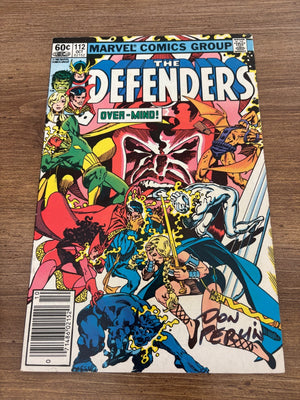 The Defenders 112 (1982) VF Marvel Comic Book Signed Don Perlin Newsstand 7 J483
