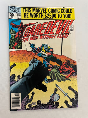 Daredevil # 166 NM Marvel Comic Book Frank Miller Elektra Bullseye 1 J800