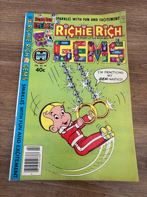 Richie Rich Gems # 29 FN/VF Harvey Comic Book Poor Little Rich Boy 8 J462
